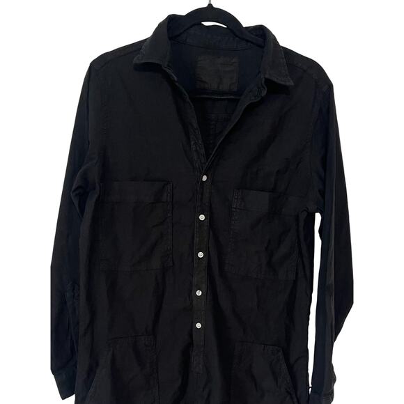 Frank Eileen Romper Ireland Playsuit Italian Performance Linen Black Size L - Picture 6 of 9